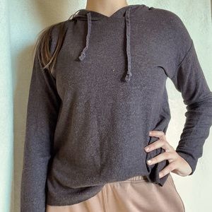 Dark gray shirt with hood